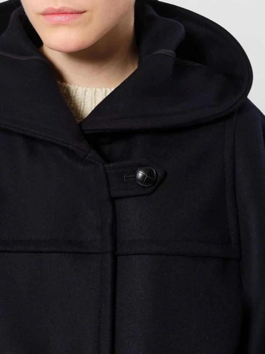 Isabel Marant Wool Cashmere Hooded Oversized Single Breasted Coat