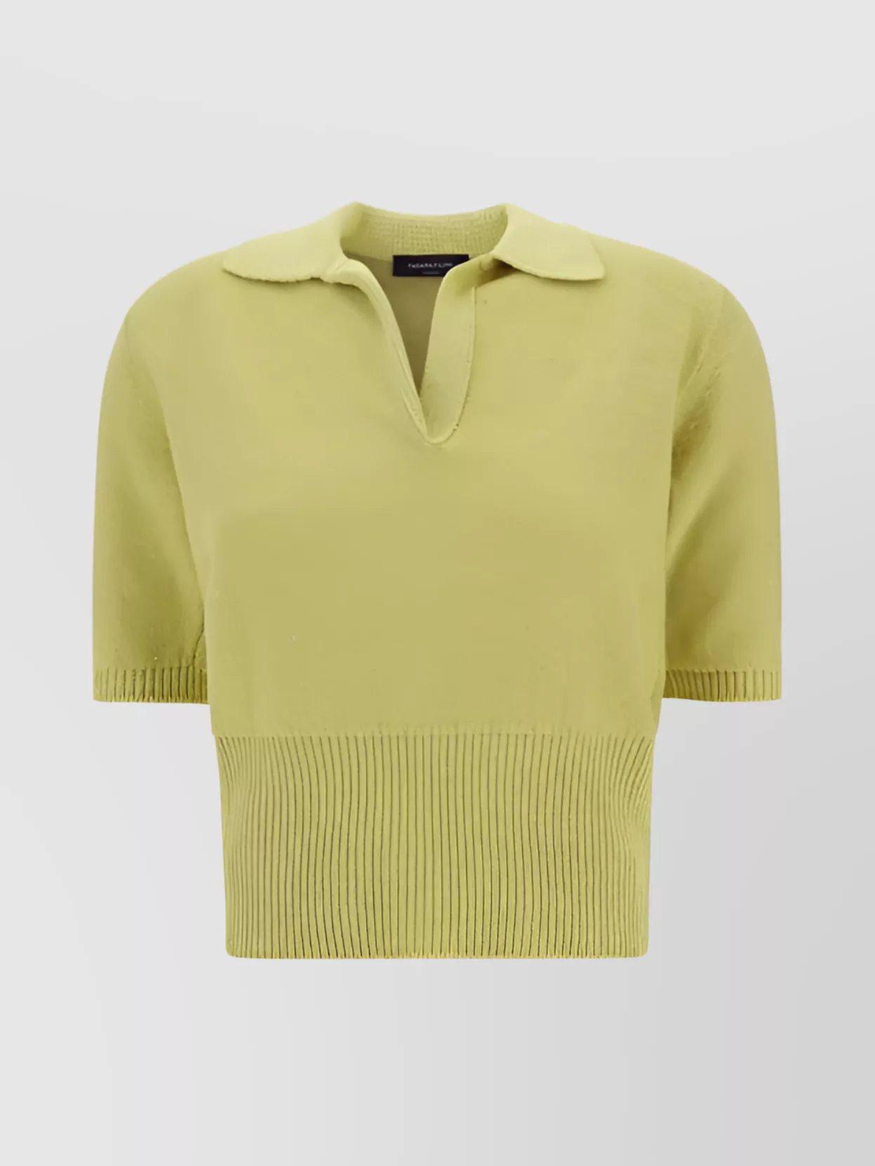 Shop Fabiana Filippi Cropped Linen-blend Cotton Polo Top
