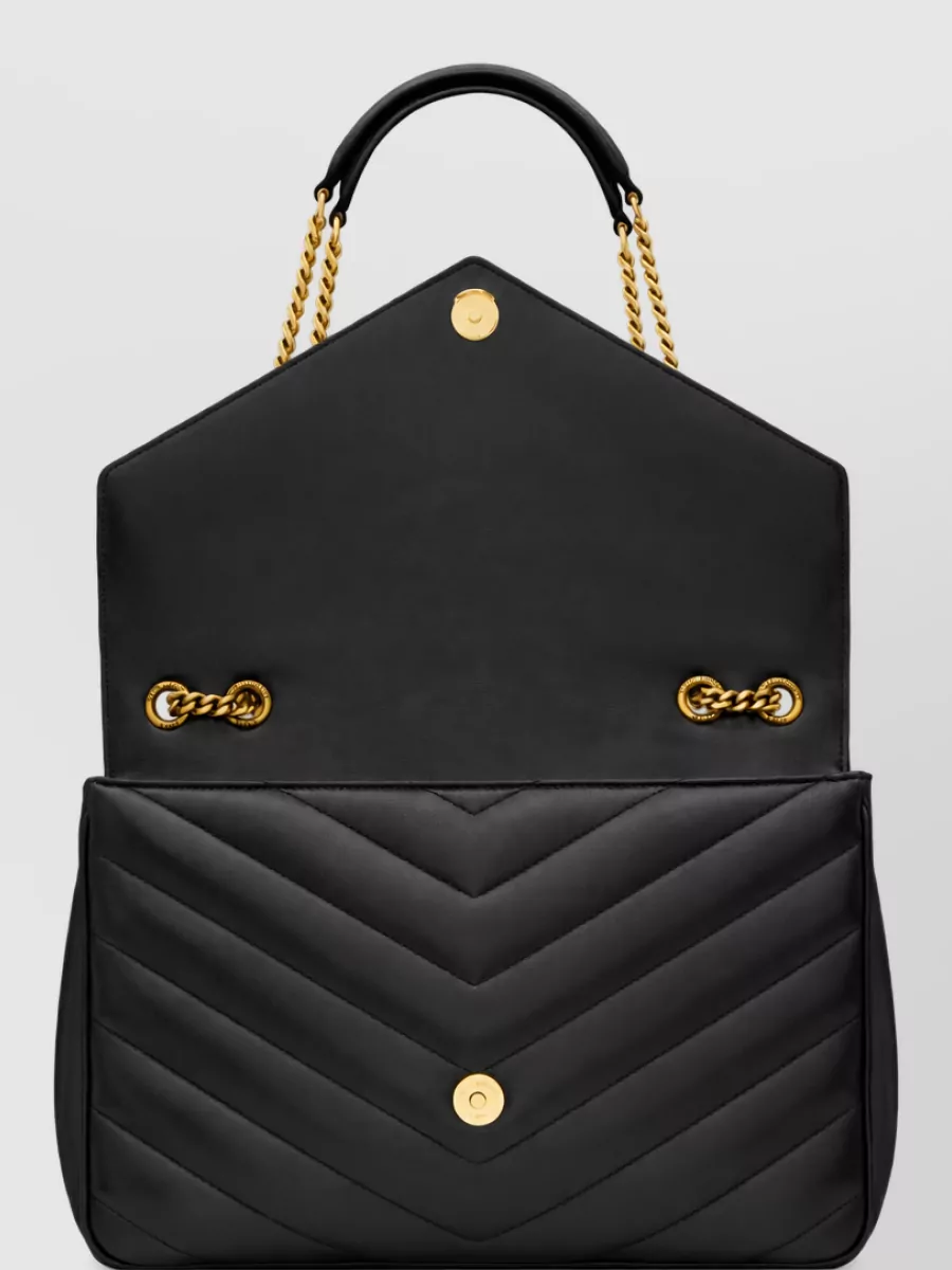 Saint Laurent Loulou Large Quilted Chain Clutch Bag