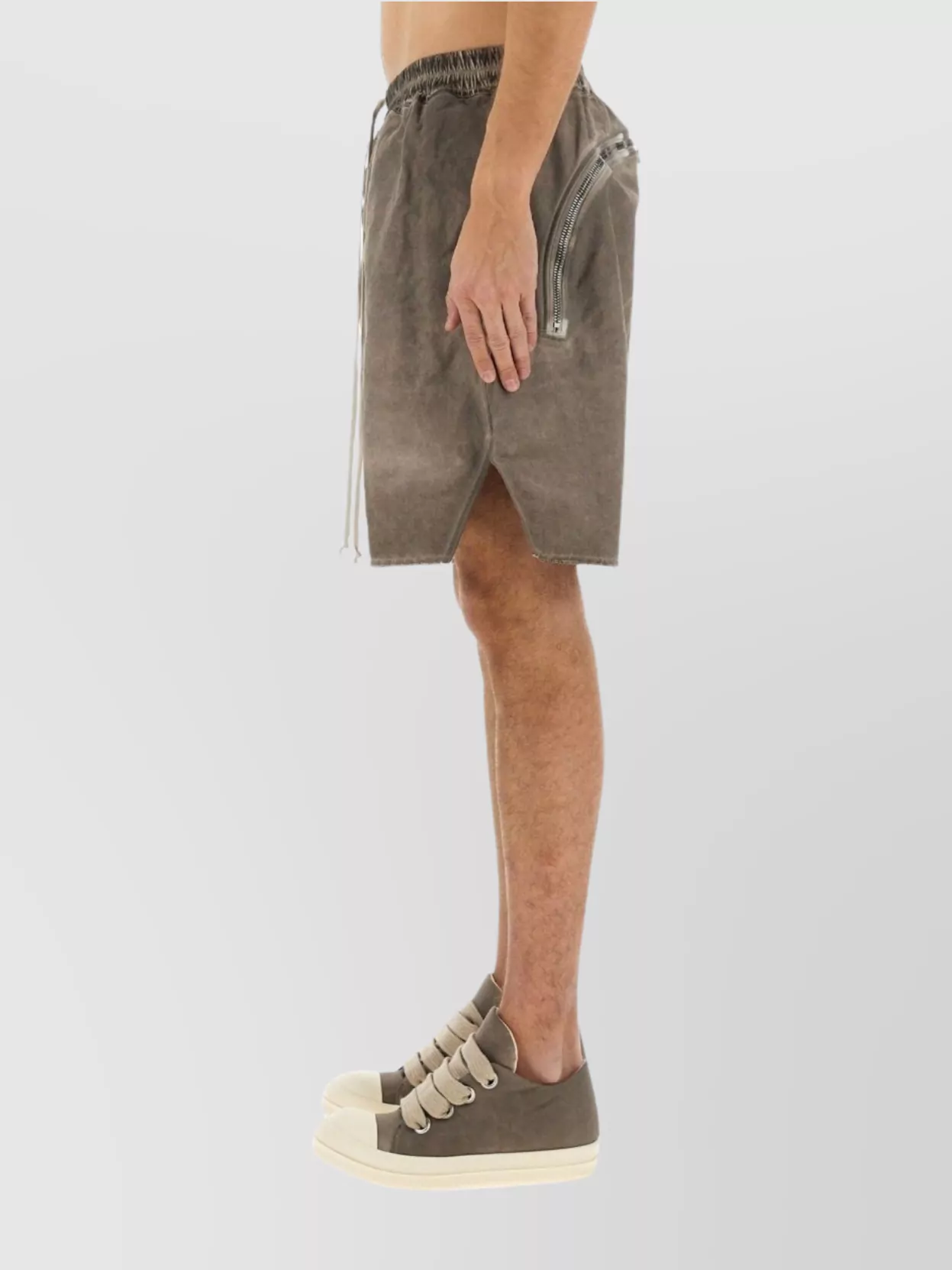 Rick Owens Drkshdw Gray Hollywood Long Boxers Butt Zipp Shorts