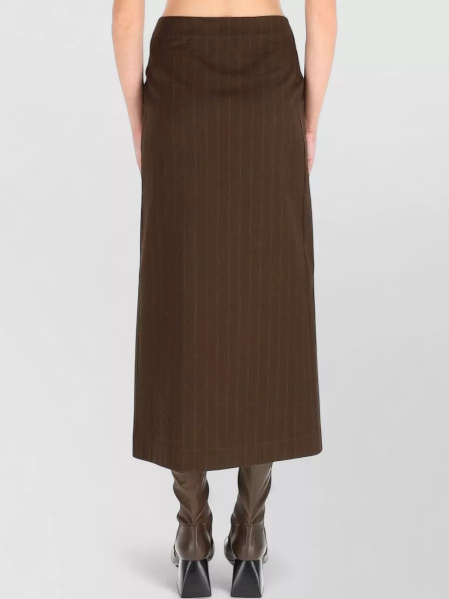 Uma Wang High Waist Midi Skirt Front Slit