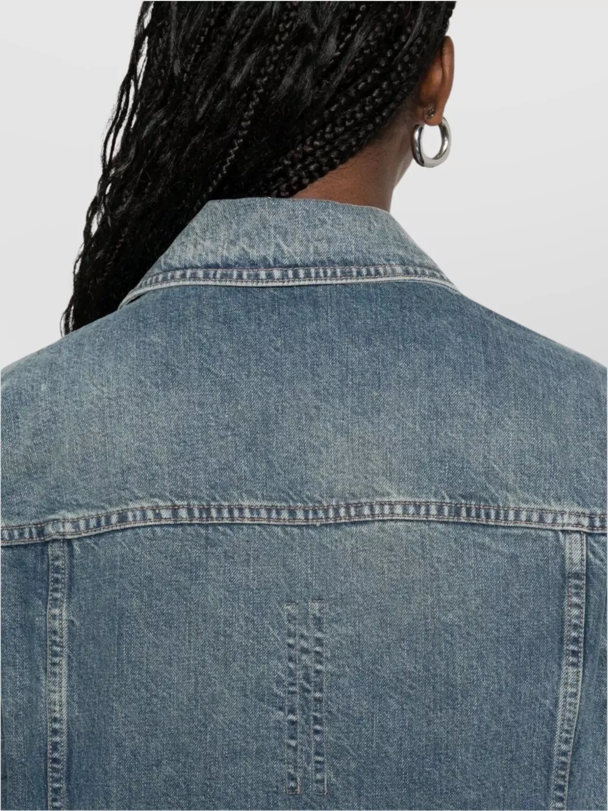 Rick Owens Drkshdw Denim Jacket With Waistbands And Pockets
