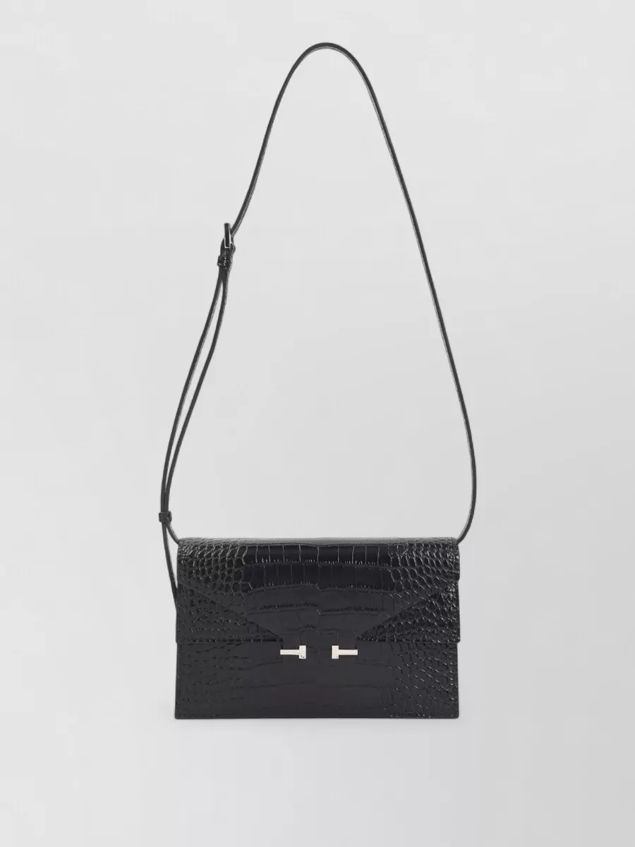 Tom Ford Na Mini Leather Crocodile-Effect Shoulder Bag