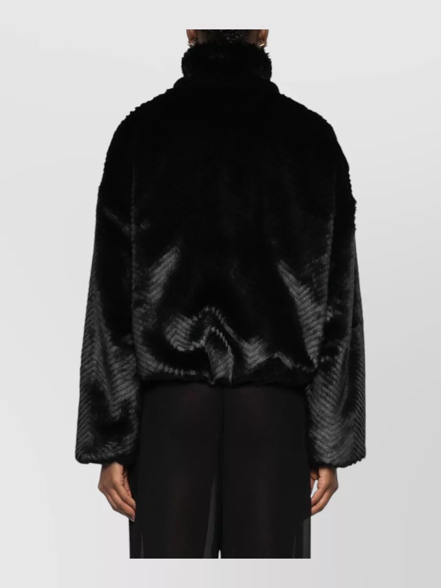 Forte Forte Chevron Faux Fur Bomber Jacket