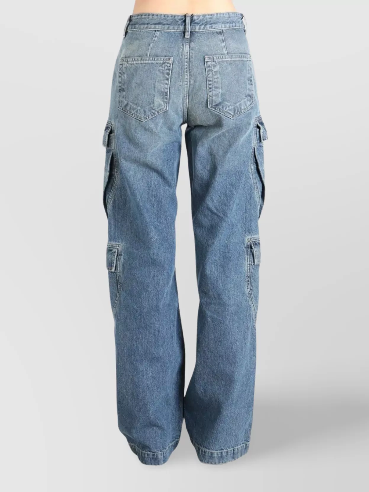 Rick Owens Drkshdw Faded Wash Cargo Double Jeans