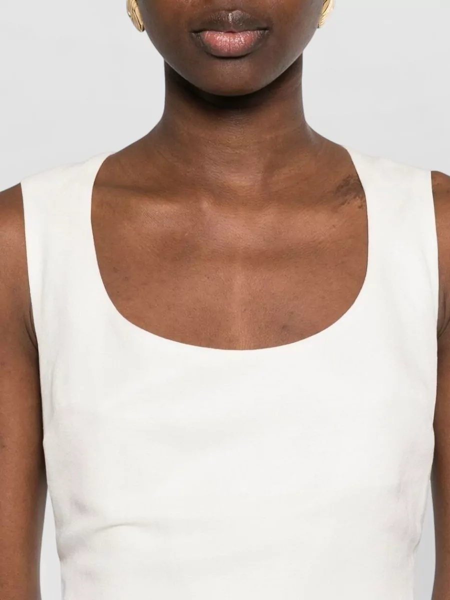 Jacquemus Long Sleeveless Tablier Midi Dress