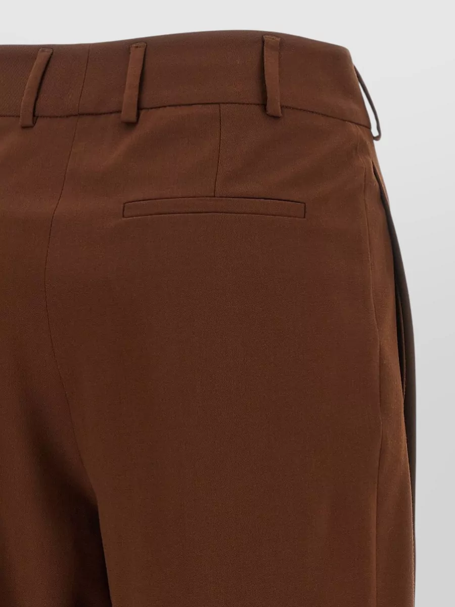 Alberto Biani Wool Asymmetric Wrap Cropped Wide-Leg Trousers