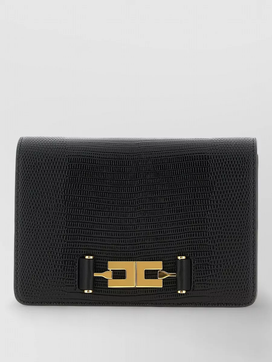 Elisabetta Franchi Lizard Print Crossbody Bag
