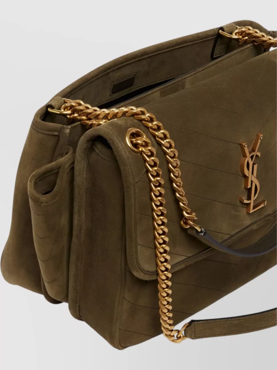 Saint Laurent Niki Suede Shoulder Bag