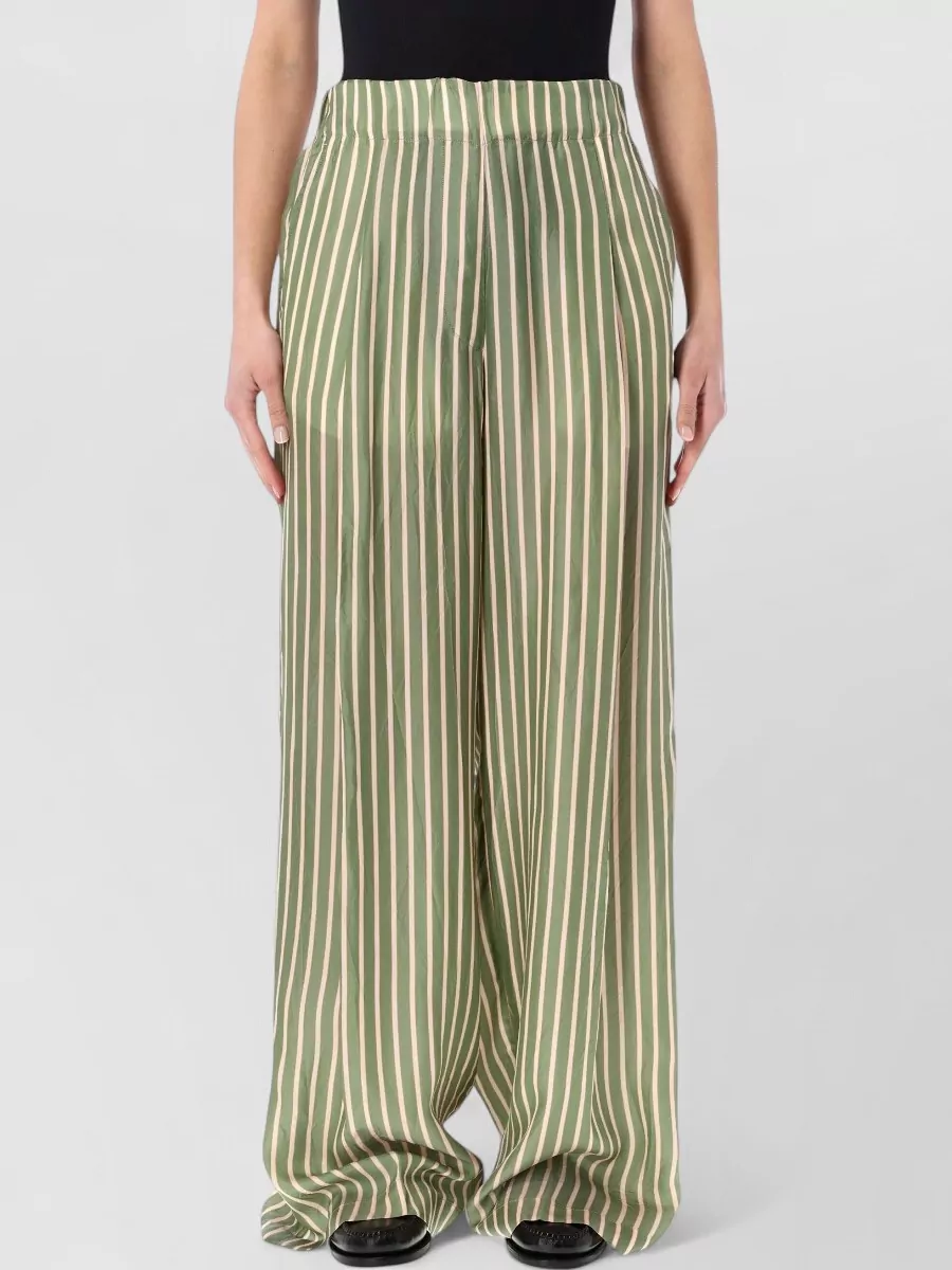 Dries Van Noten Striped high-rise wide-leg trousers