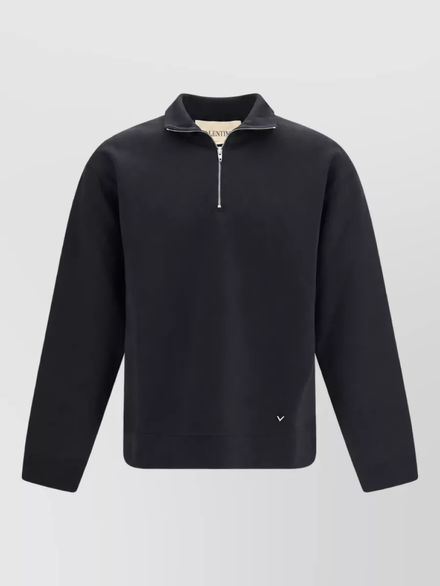 Valentino High-neck half-zip jersey sweatshirt