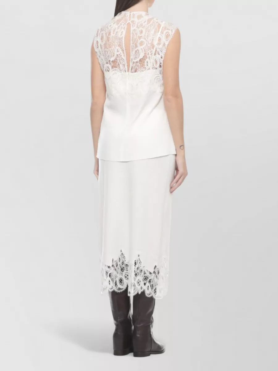 Fabiana Filippi Silk Blouse Lace Detailing Scalloped Edges