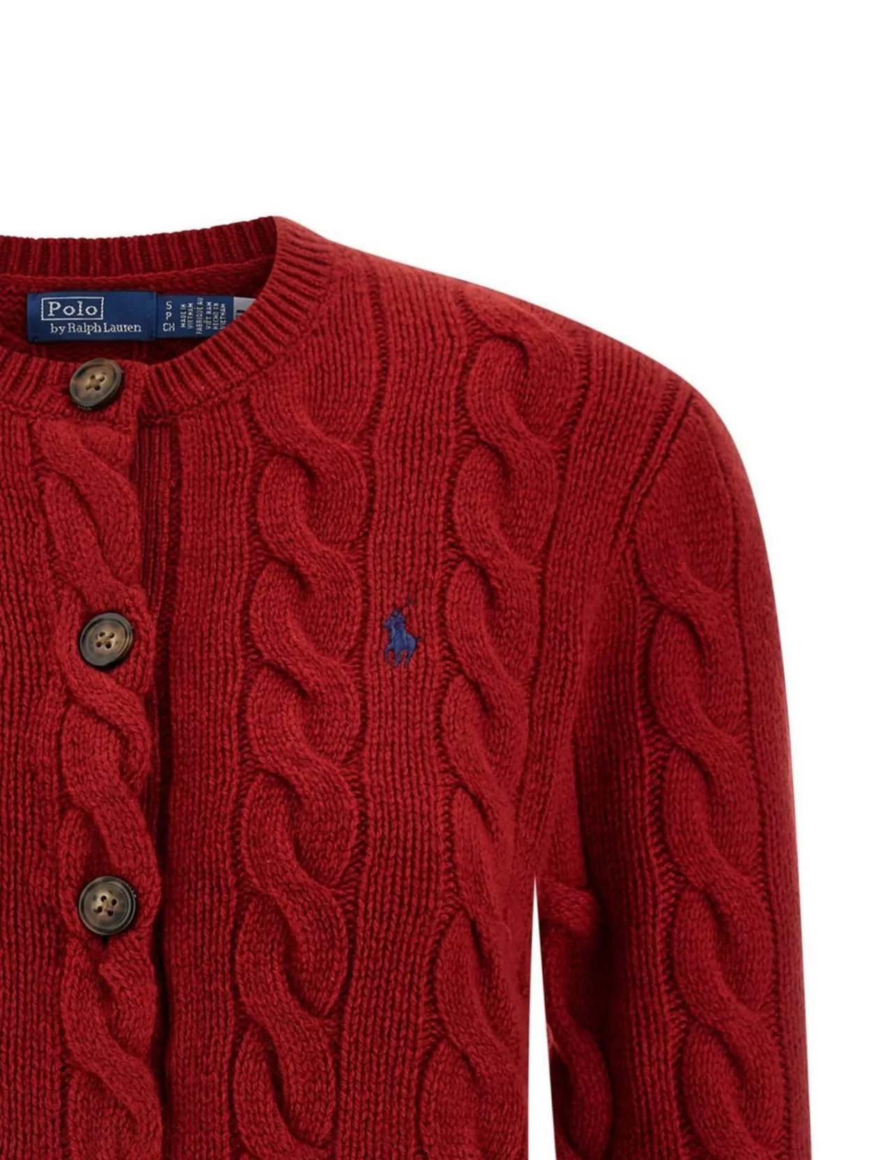 Polo Ralph Lauren Textured Knit Cardigan Featuring Cable Design