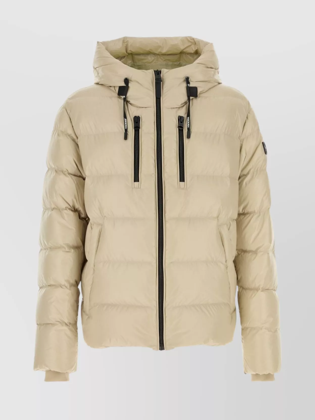 Mackage Hooded Quilted Coat Zip Pockets In Gold