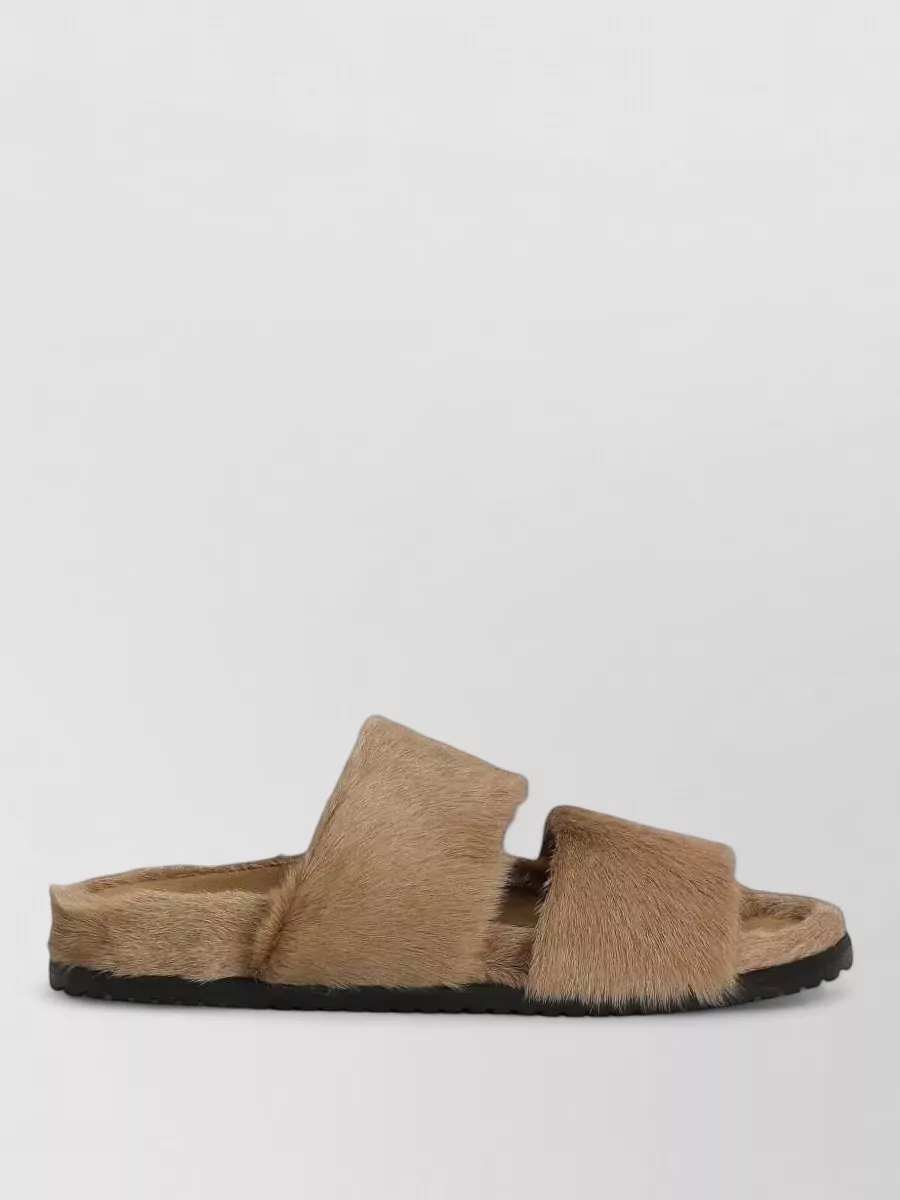 Dolce&Gabbana fur trim double strap slides