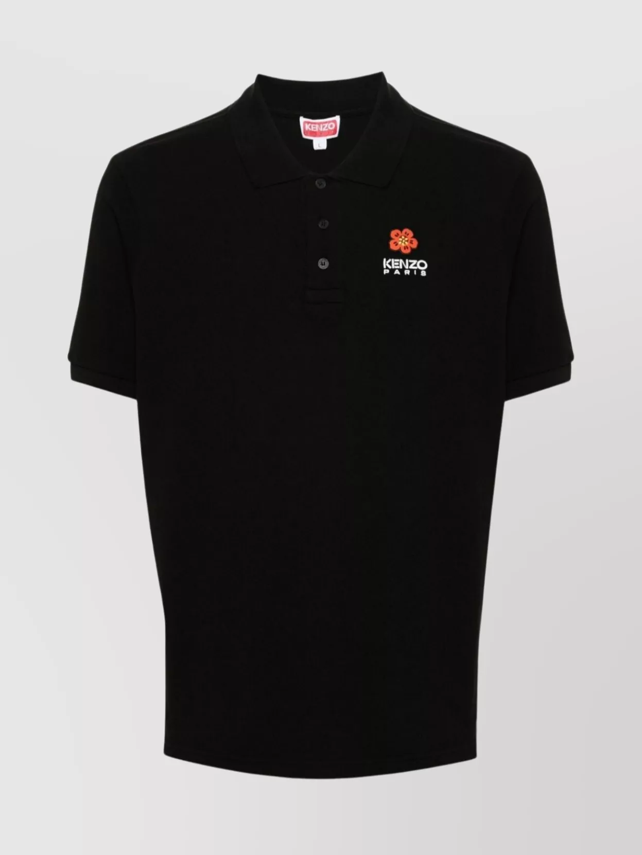 Shop Kenzo Embroidered Short Sleeve Polo In Black