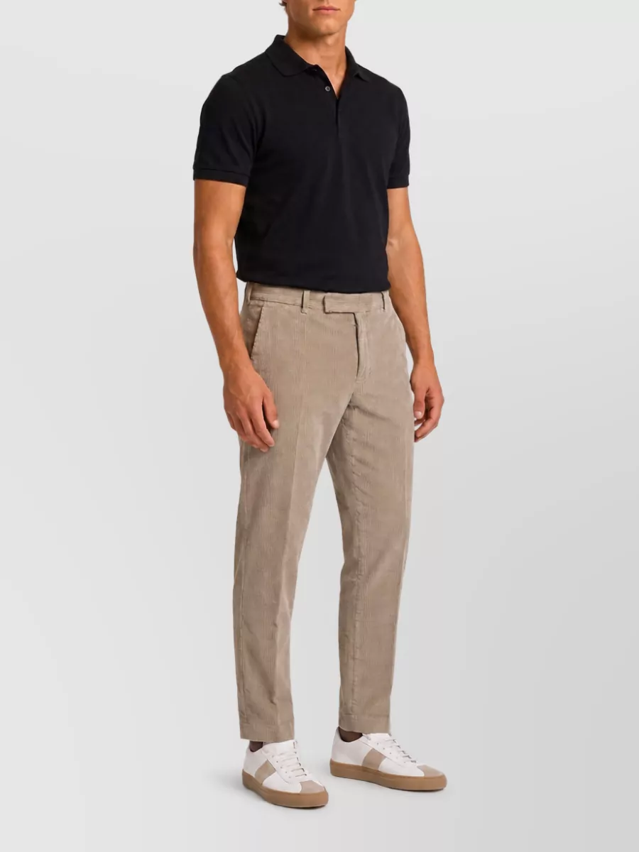 Pt Torino Corduroy Mid-Rise Straight-Leg Trousers