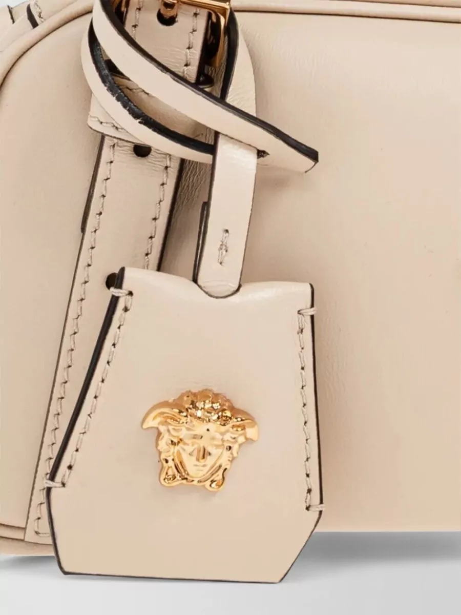 Versace Lamb Leather Shoulder Bag Adjustable Strap