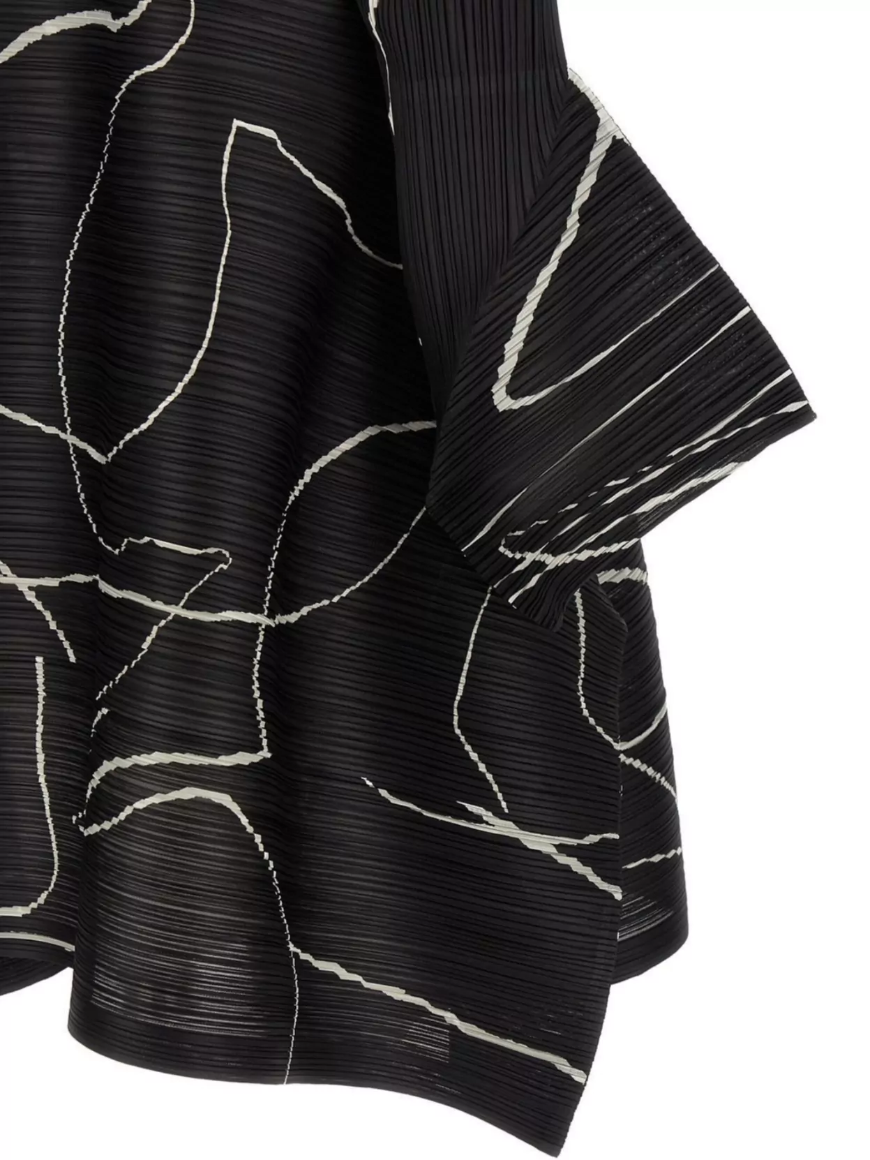 Pleats Please Issey Miyake Abstract Pattern Dress Bell Sleeves