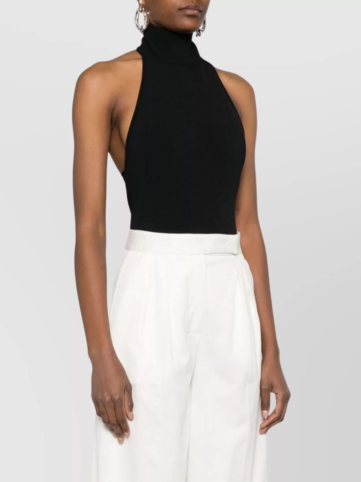 Max Mara Peak Halterneck High Neck Open Back Top