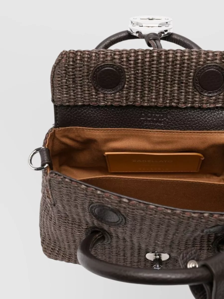 Zanellato Leather And Raffia Tote Bag