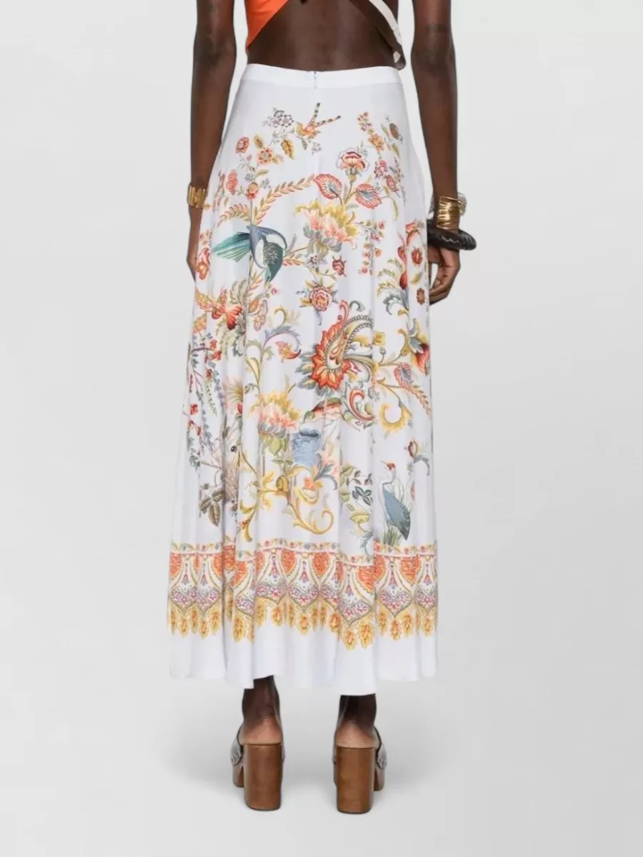 Etro Silk Floral-Print A-Line Maxi Skirt