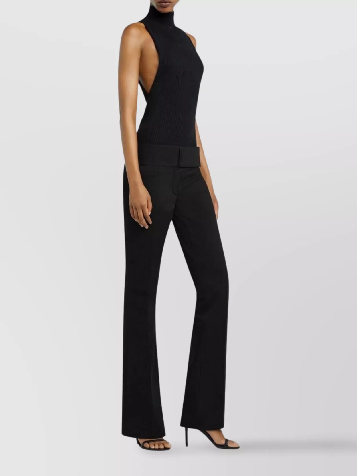 Courrèges High Neck Ribbed Sleeveless Top