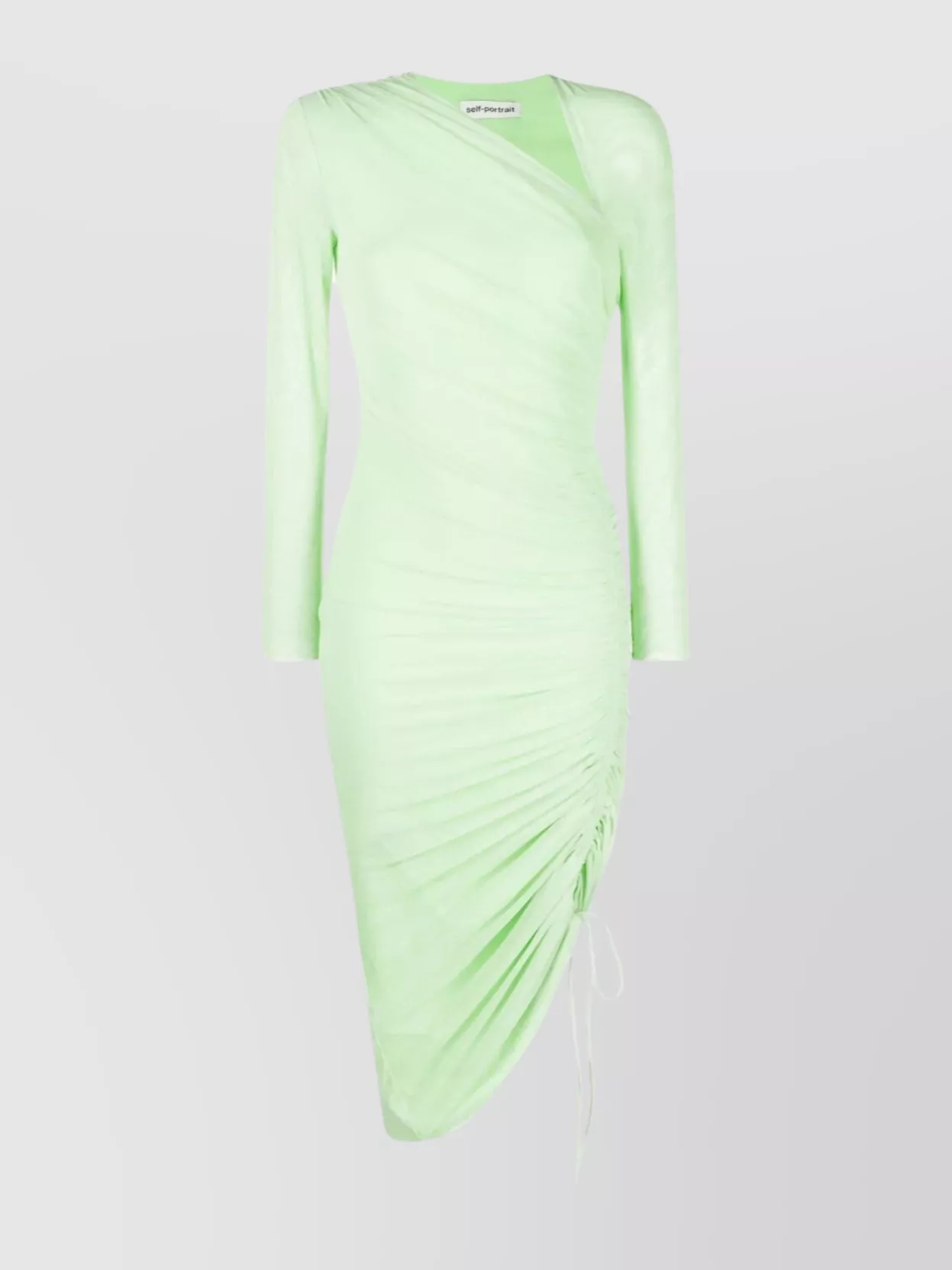 Self-Portrait Gathered Sleeve Midi Dress