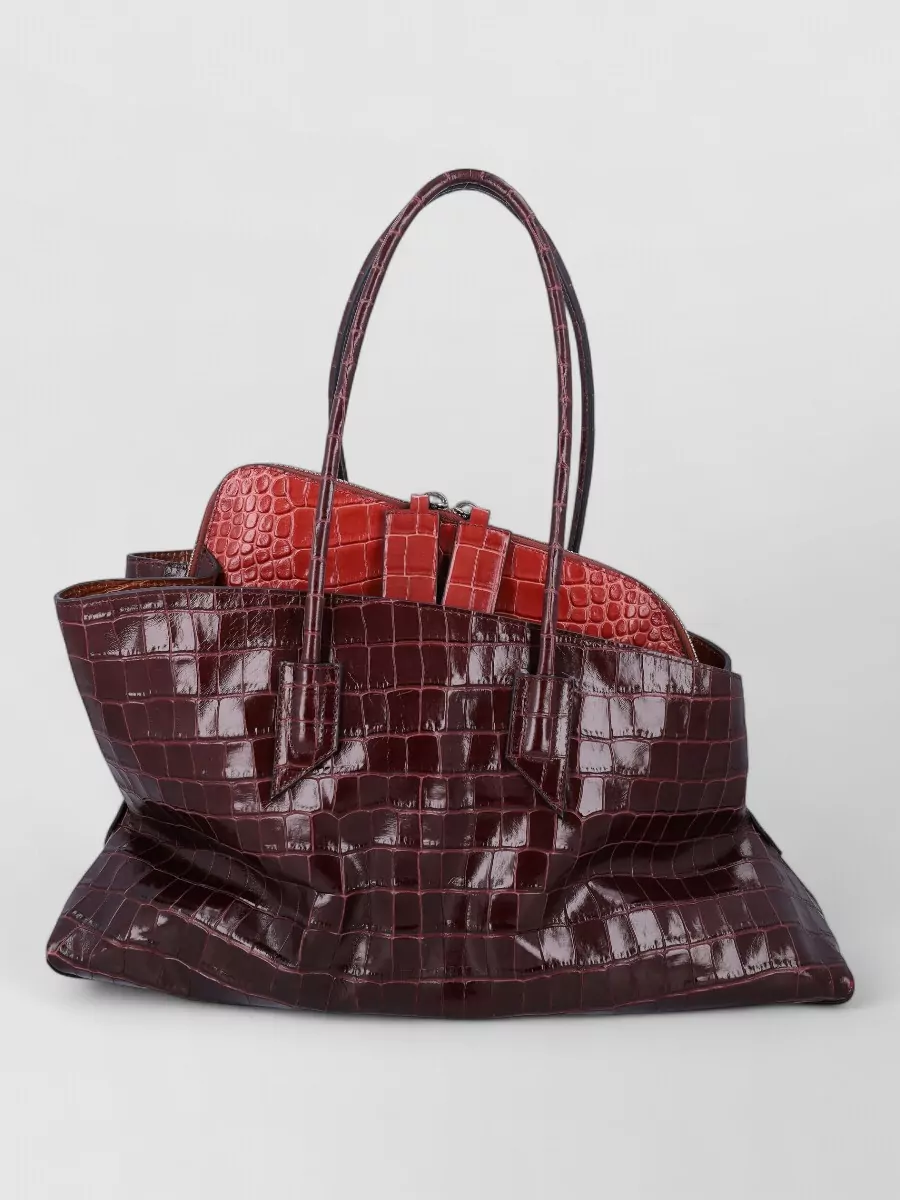 The Attico Medium Crocodile-Effect Leather Tote Bag