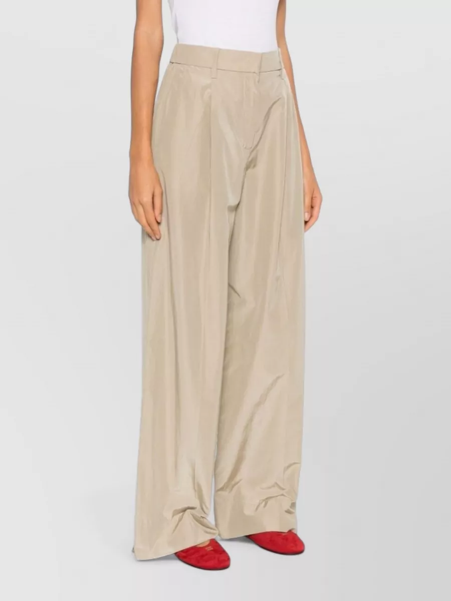 Forte Forte Relaxed Wide Leg Trousers Pleated Front