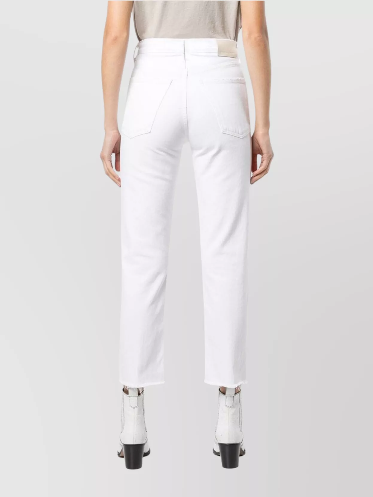 Citizens Of Humanity High-Rise Cropped Jeans Frayed Edge Detail