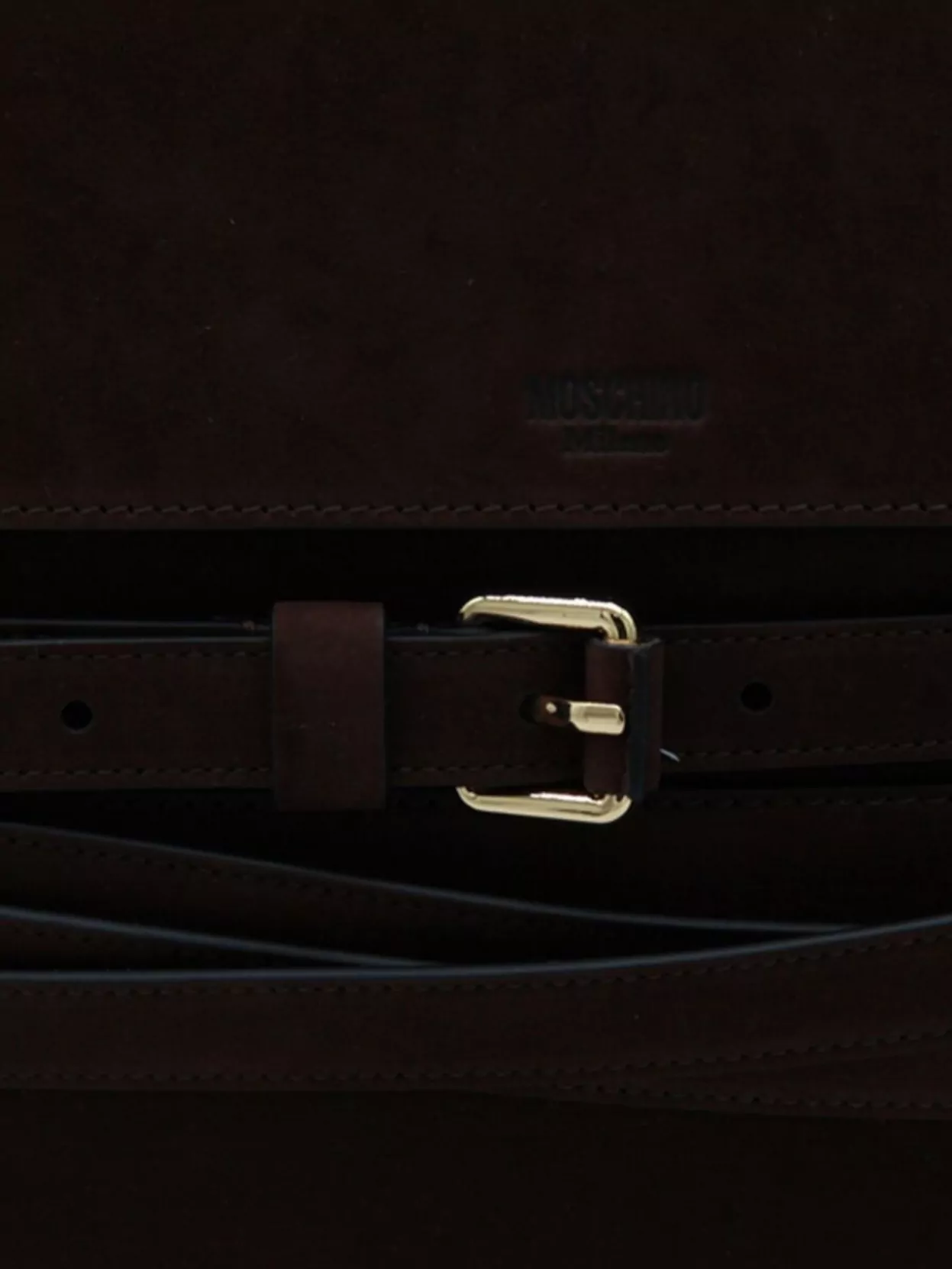 Moschino Structured Buckle Detail Shoulder Bag