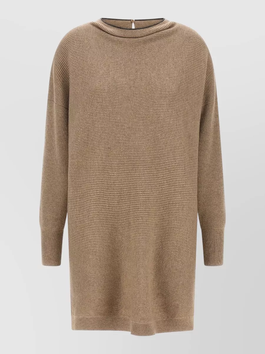 Brunello Cucinelli Wool cashmere silk ribbed mini dress