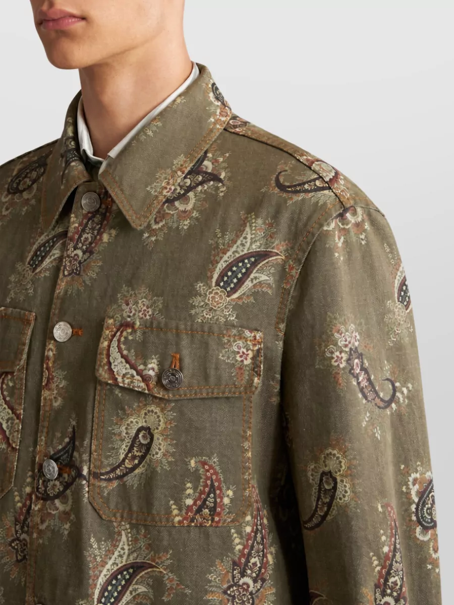 Etro Paisley Print Cotton Shirt Jacket