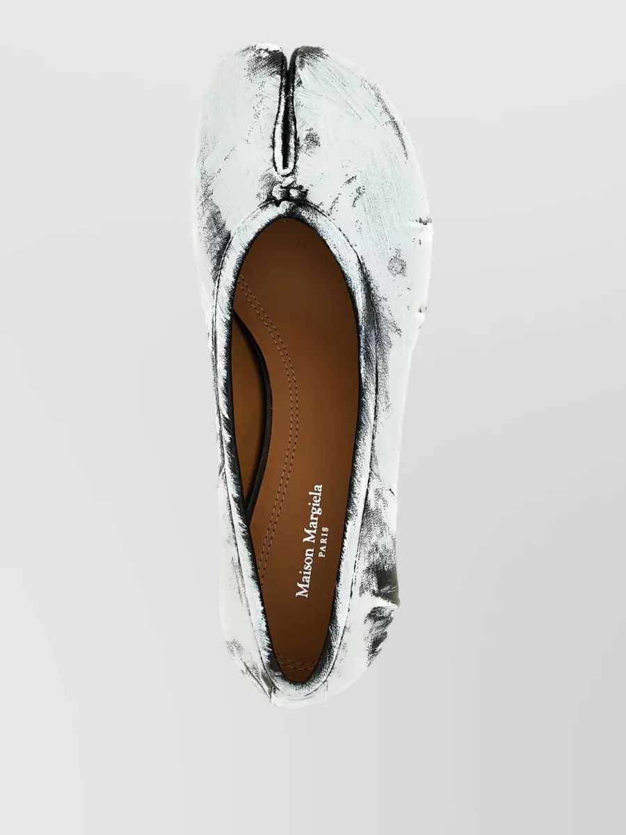 Maison Margiela Leather Heeled Ballerina Shoes