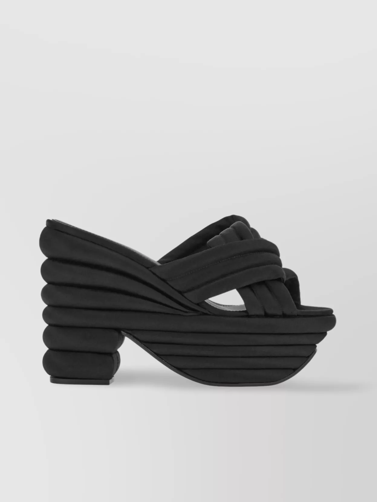 Shop Ferragamo Textured Platform Sandals With Braided Crossover In Black