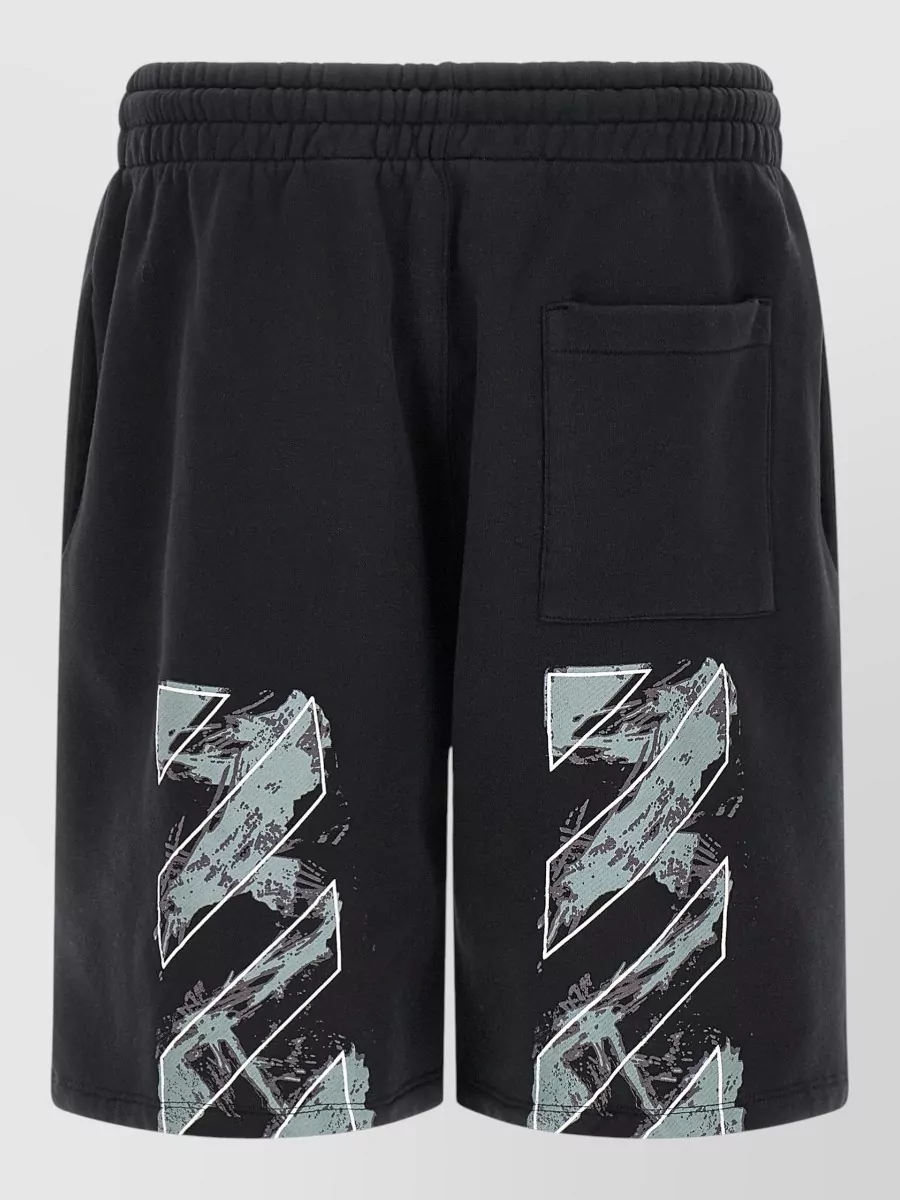 Off-White Cotton Printed Deck Shorts