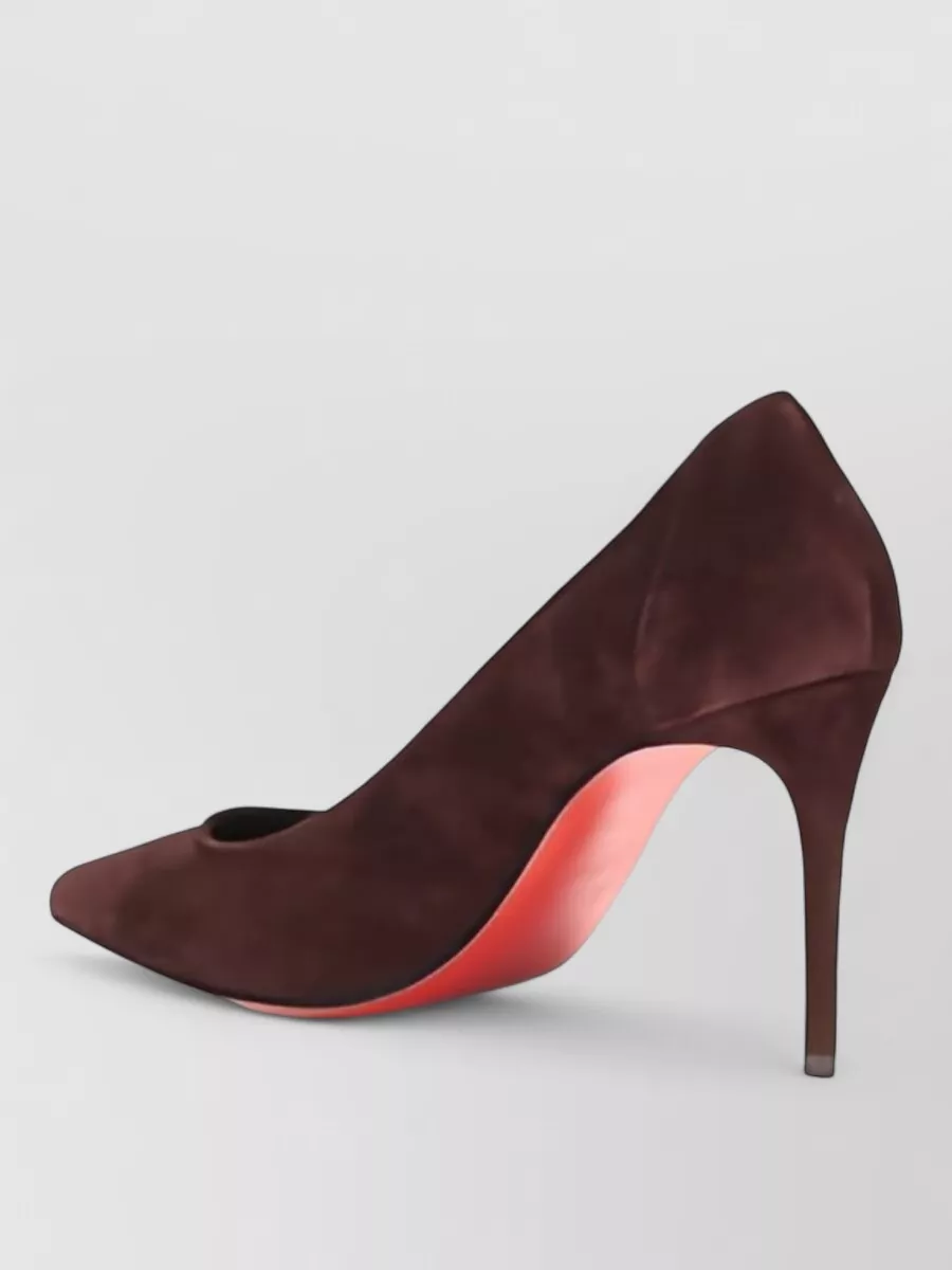 Christian Louboutin Sporty Kate Suede Stiletto Calf Pumps In Burgundy