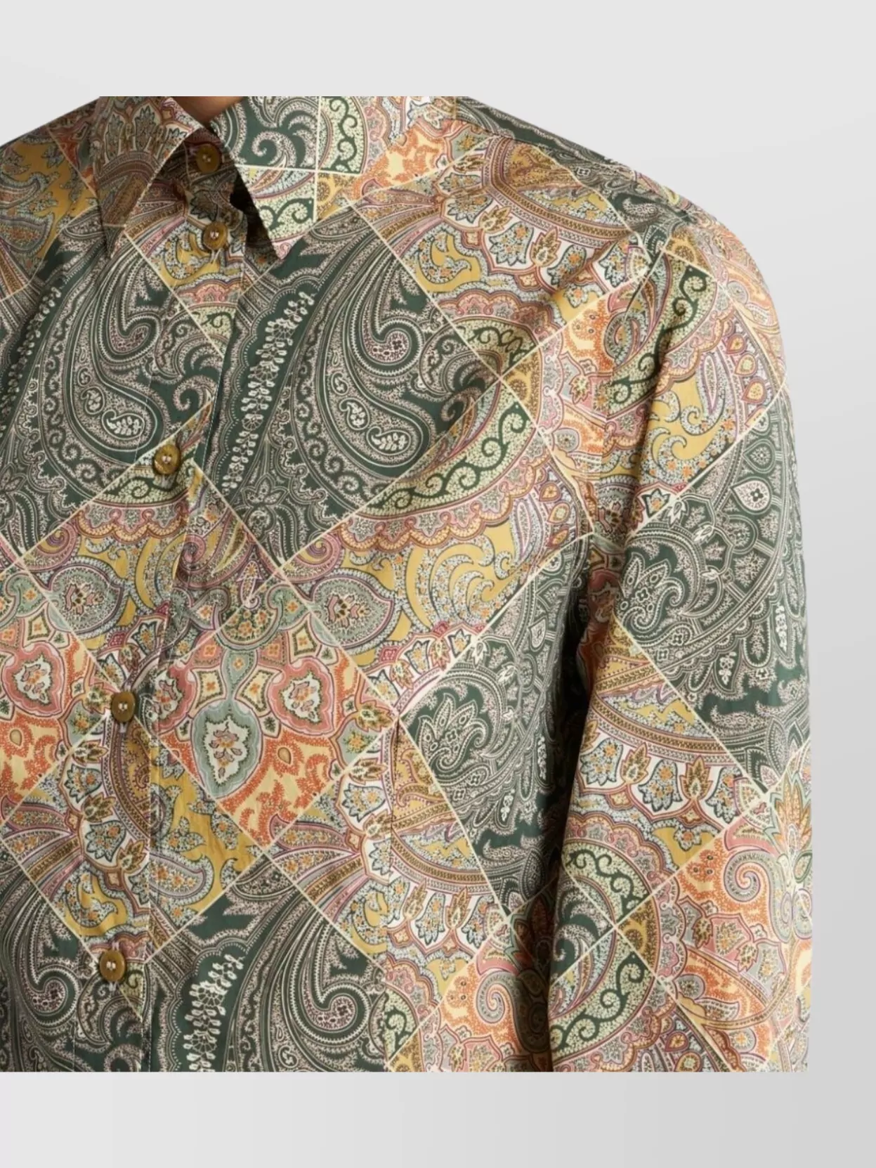 Etro Printed Popeline Shirt With Patchwork Paisley Print