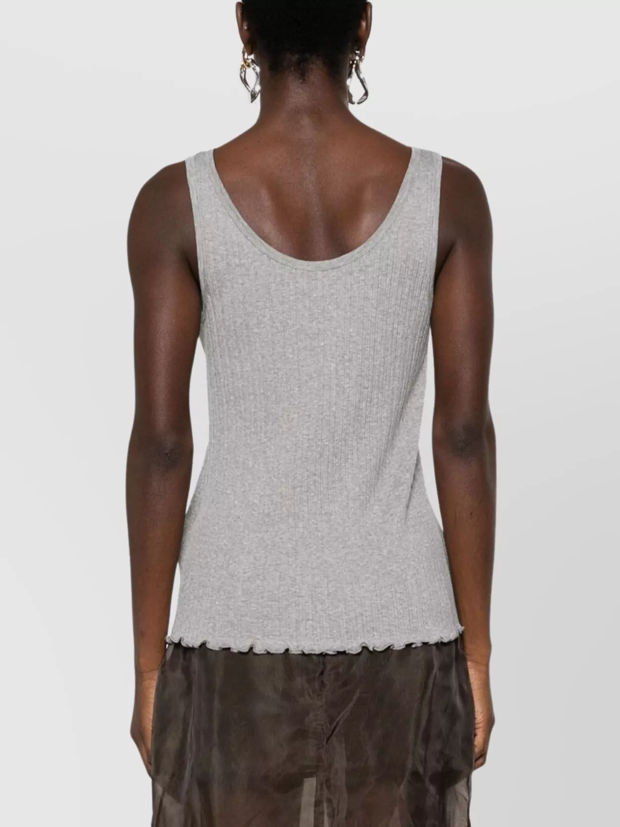 Shop Fendi Ribbed Cotton Tank Top
