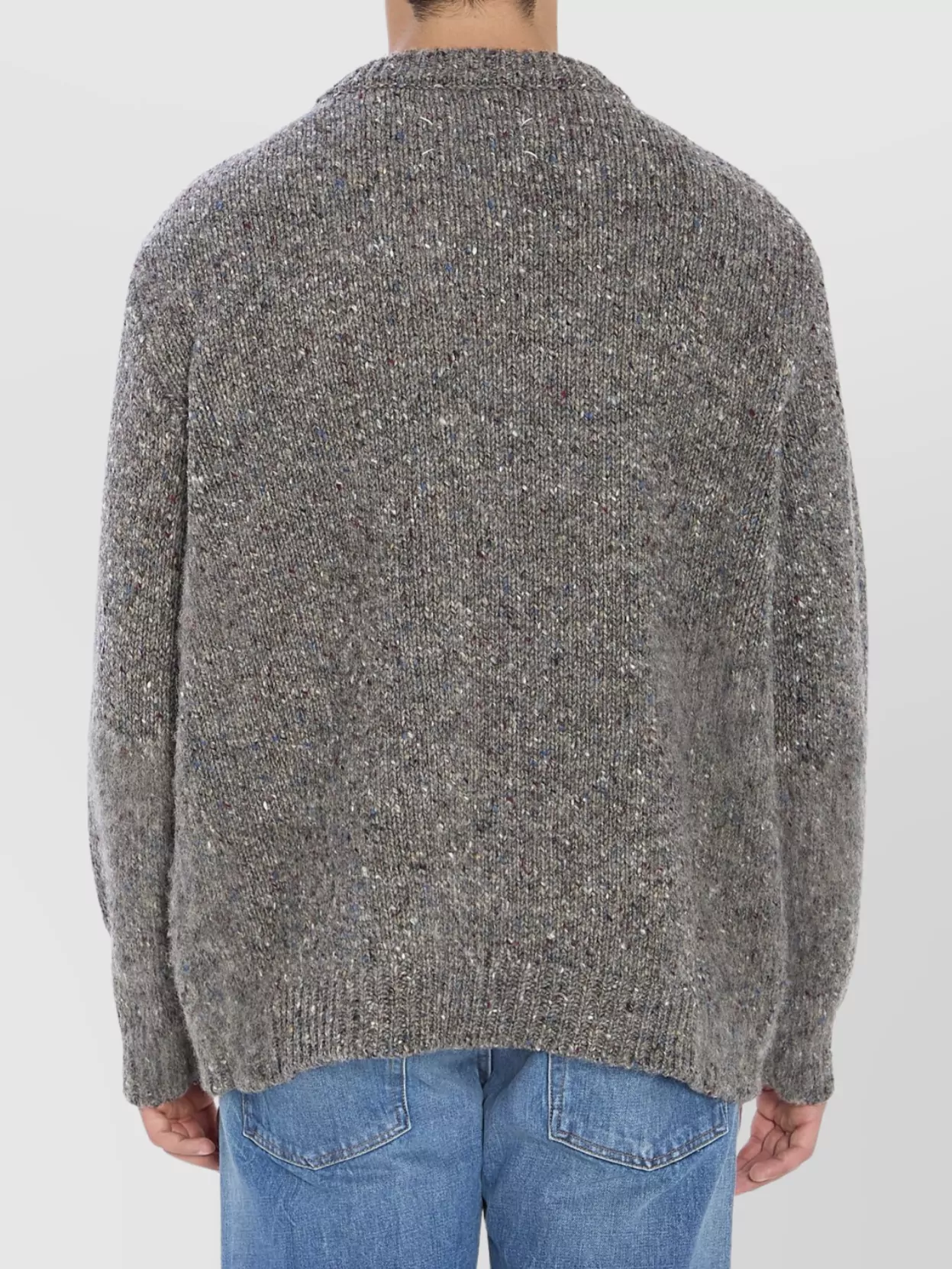 Maison Margiela V-Neck Pullover With Ribbed Hem And Cuffs