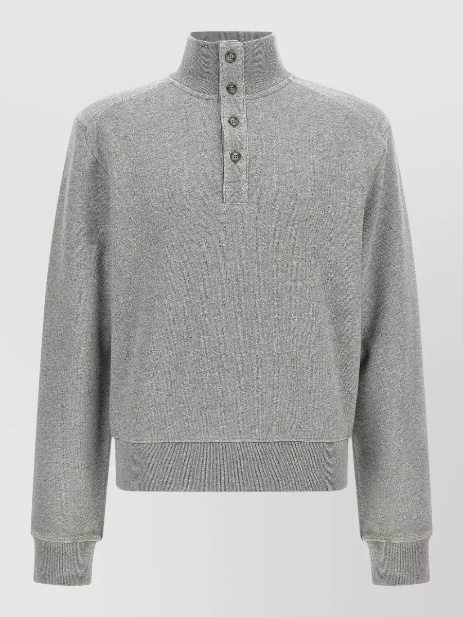 Entire Studios cotton high neck buttoned sweater