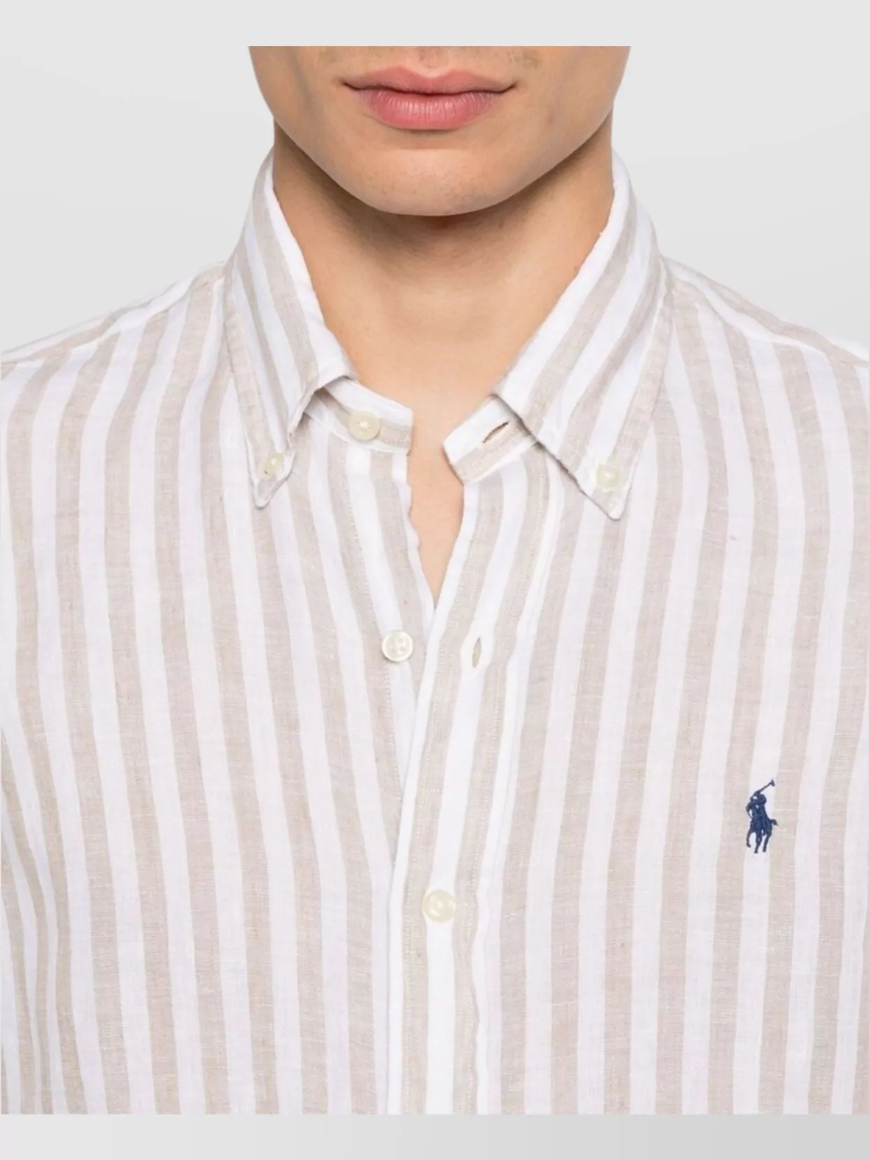 Ralph Lauren Logo Striped Long Sleeve Shirt