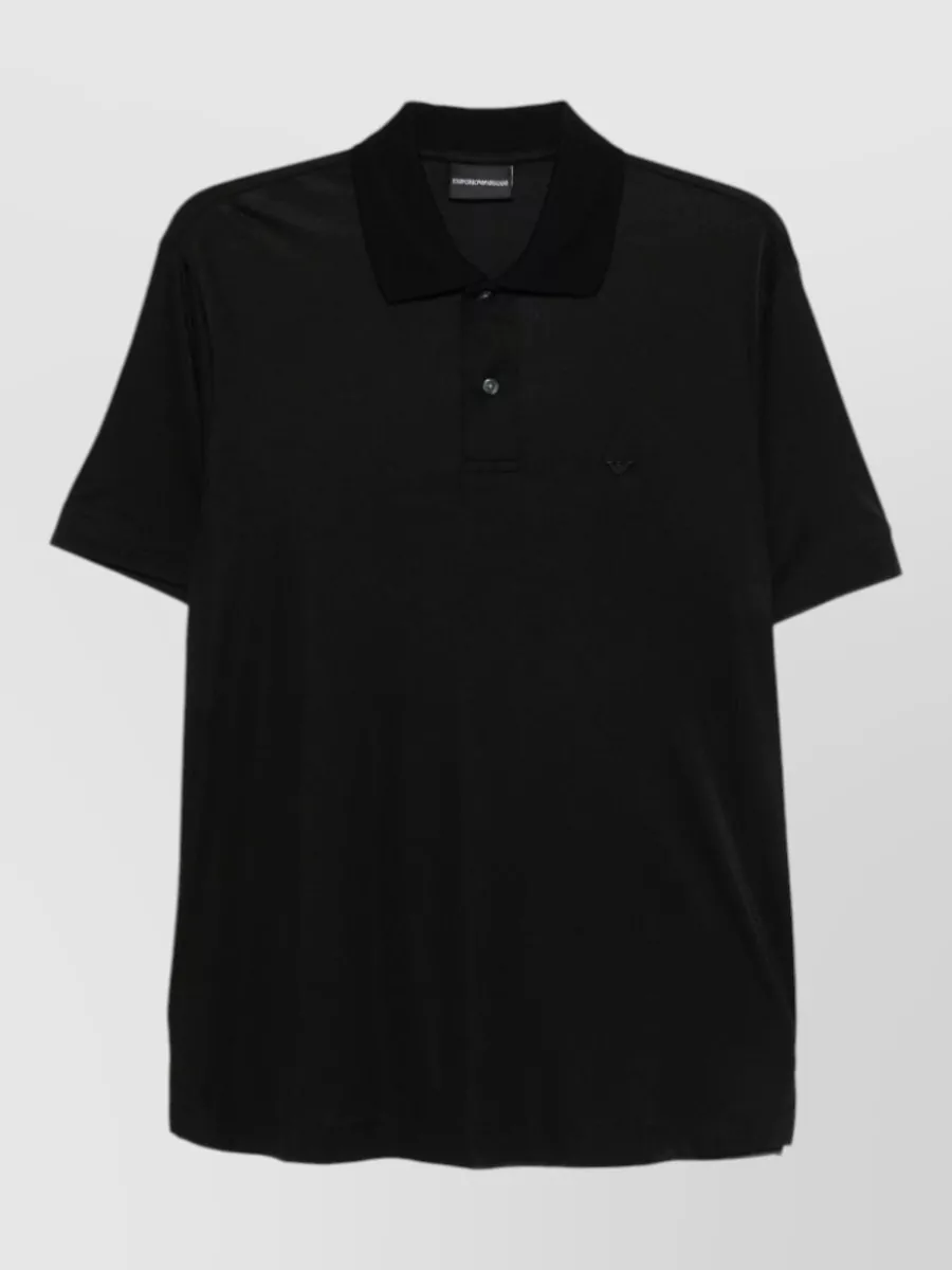 Emporio Armani silk blend short sleeve polo shirt