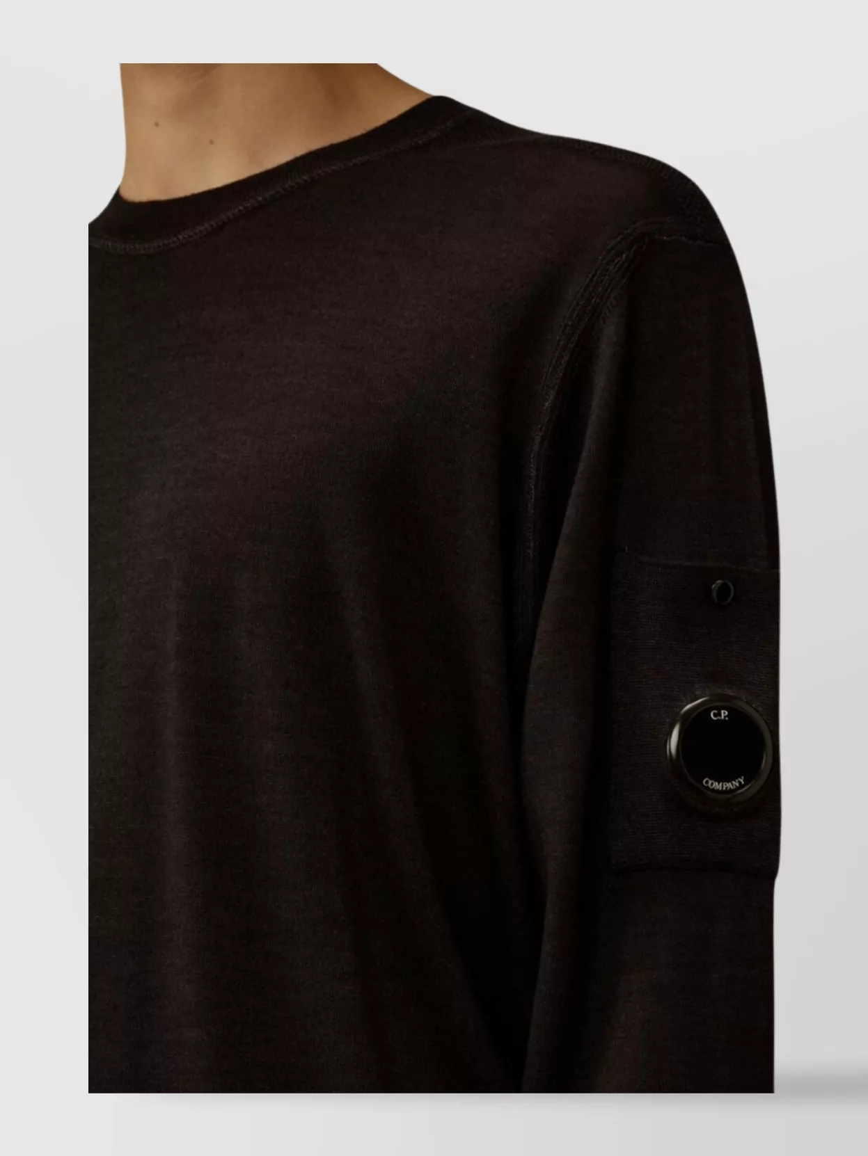C.p. Company Merino Crew Neck Sweater With Arm Pocket