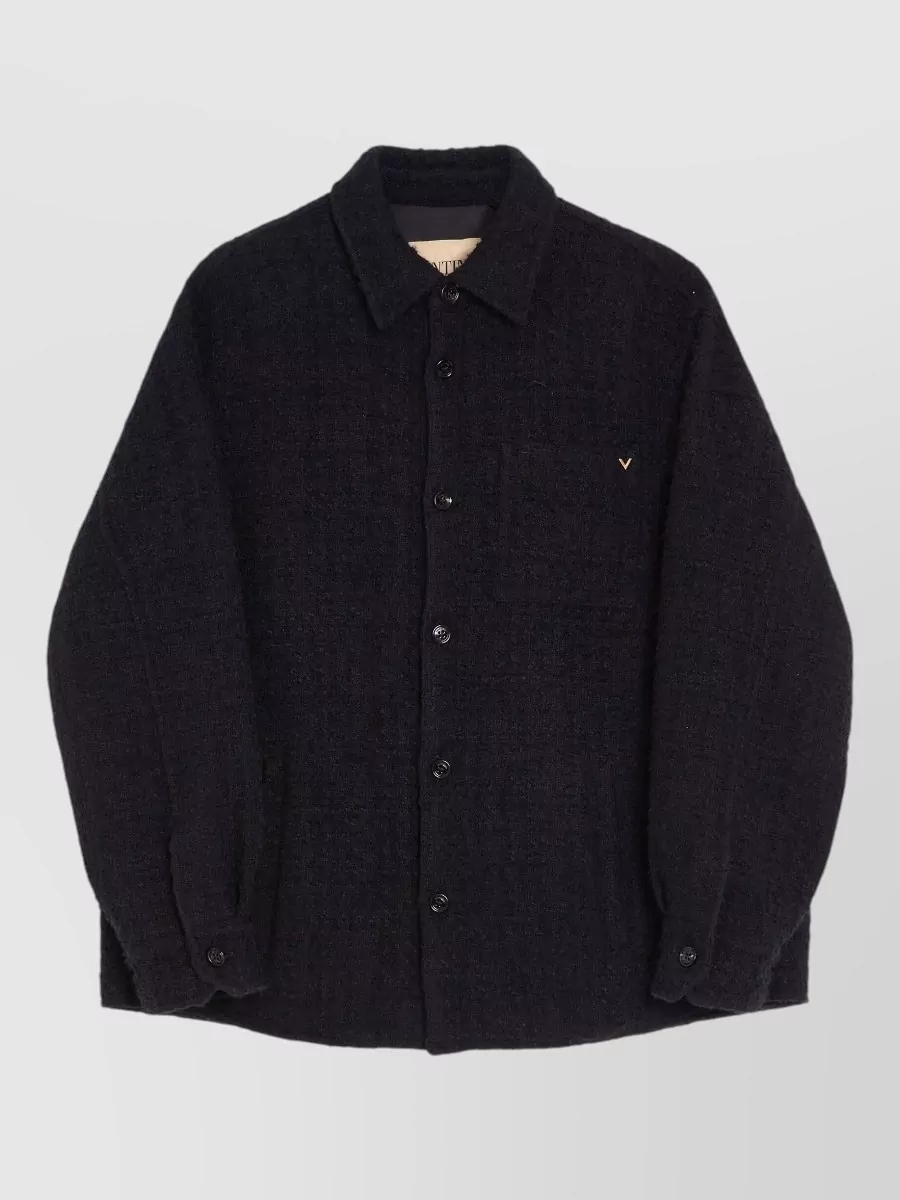 Valentino textured high-neck shirt jacket