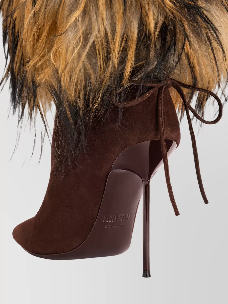 Paris Texas Leather Fur Ankle Boots 105
