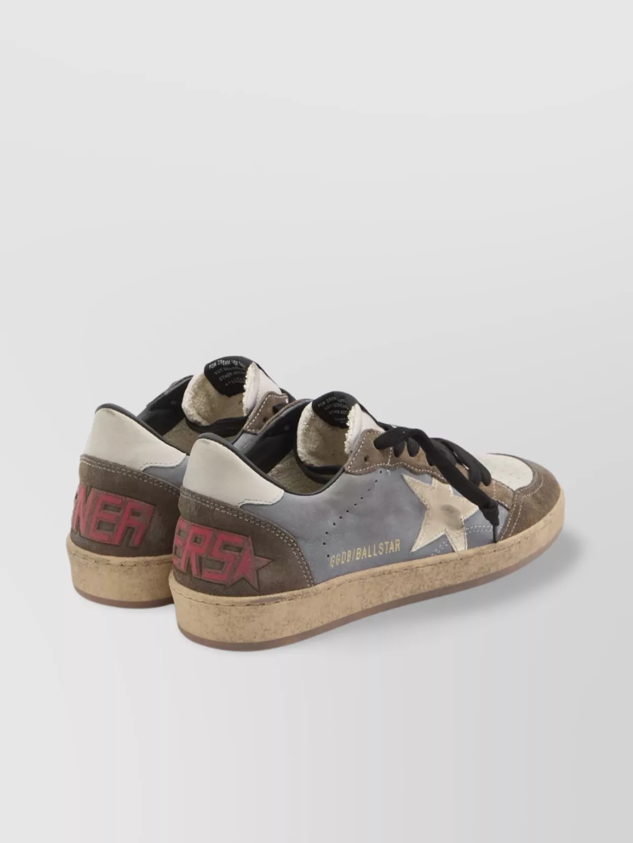Golden Goose Ball Suede Leather Sneakers With Laminated Side Detail