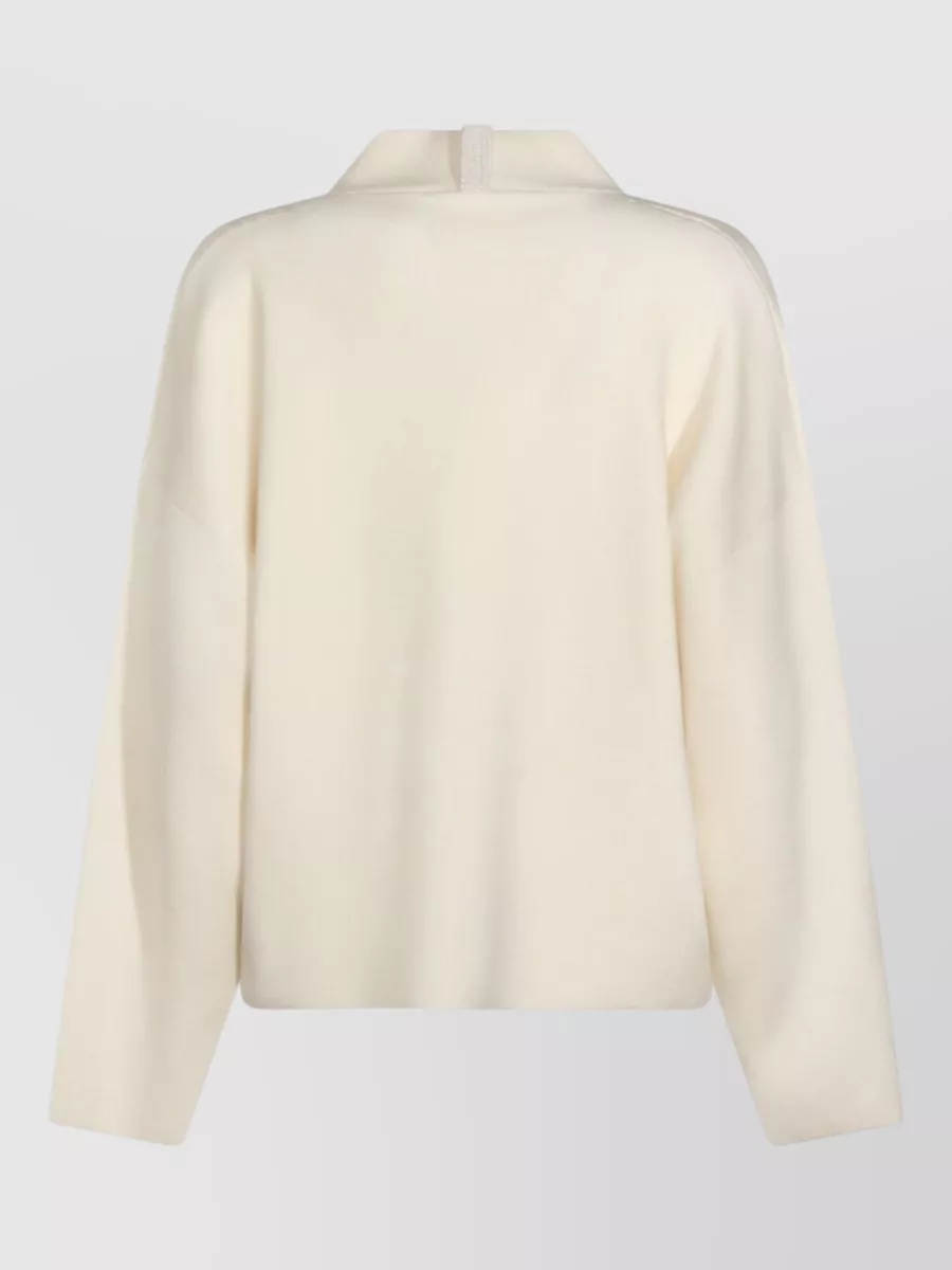 Fabiana Filippi Crewneck Knit Long Sleeves Ribbed Buttons Collar