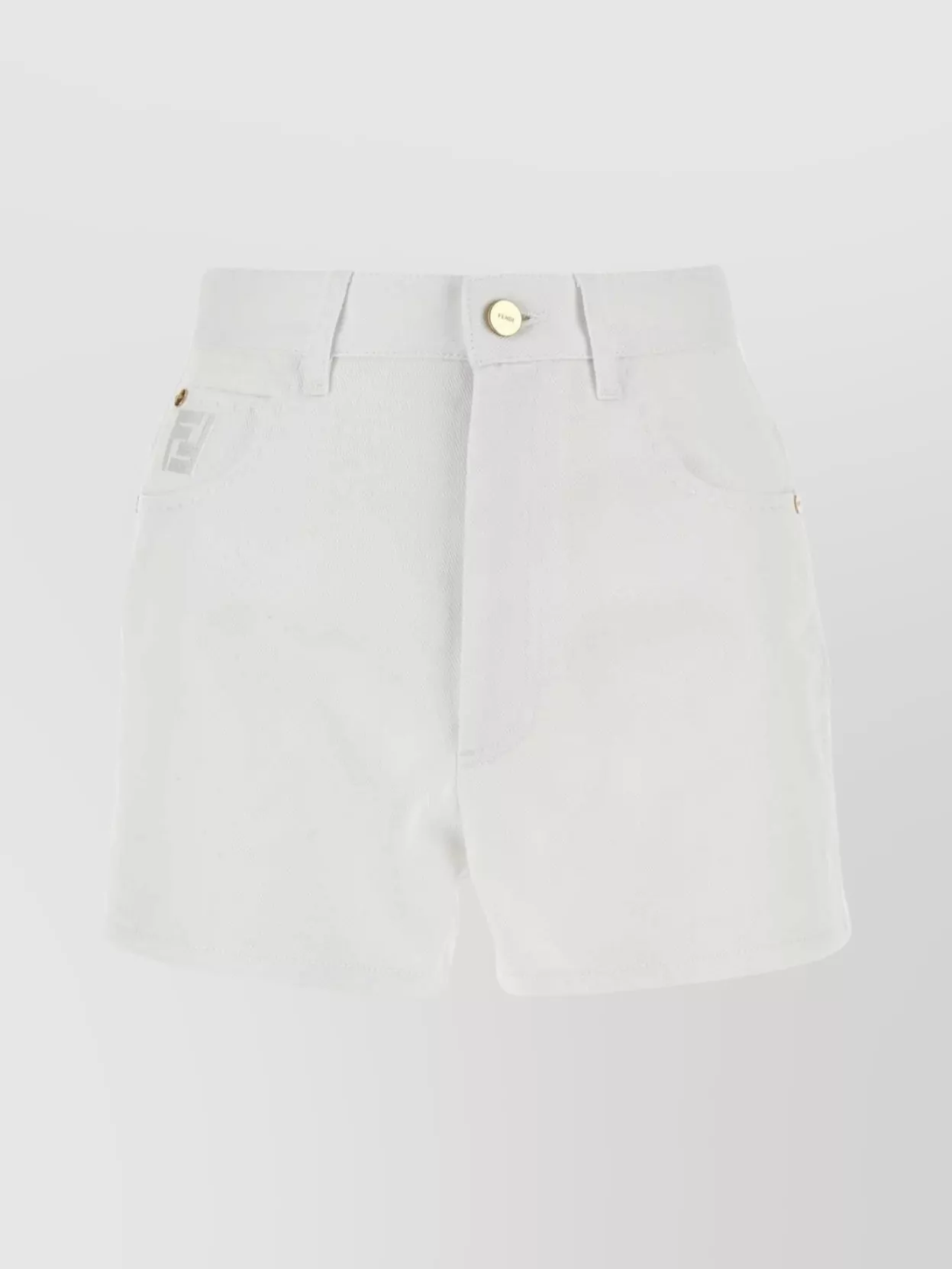 Shop Fendi Denim Shorts With Pockets And Loops